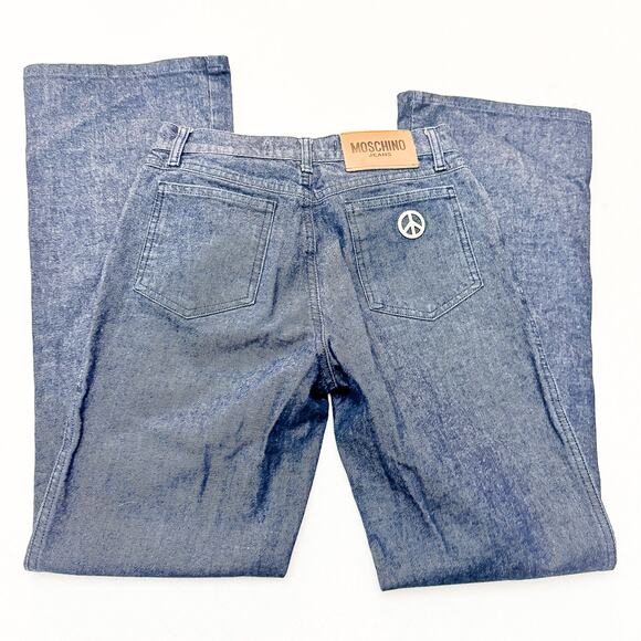Moschino Donna Jeans Dark Wash Denim Flare Leg Size 28 Italy - Picture 5 of 9